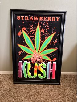 Strawberry kush colorful w33d poster