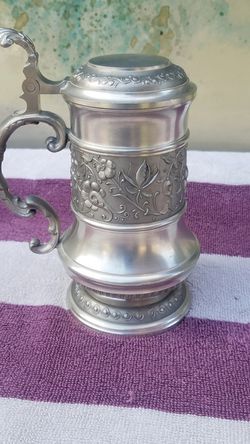 POST WORLD 🌎 WAR 2 DETAILED MULTI FIGURE GERMAN PEWTER 7" STEIN TANKARD GERMANY