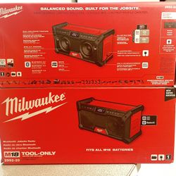 Milwaukee New Bluetooth Radio M18 (tool Only) $160each