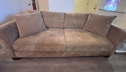 Comfy Grey/Taupe Sofa – Like New