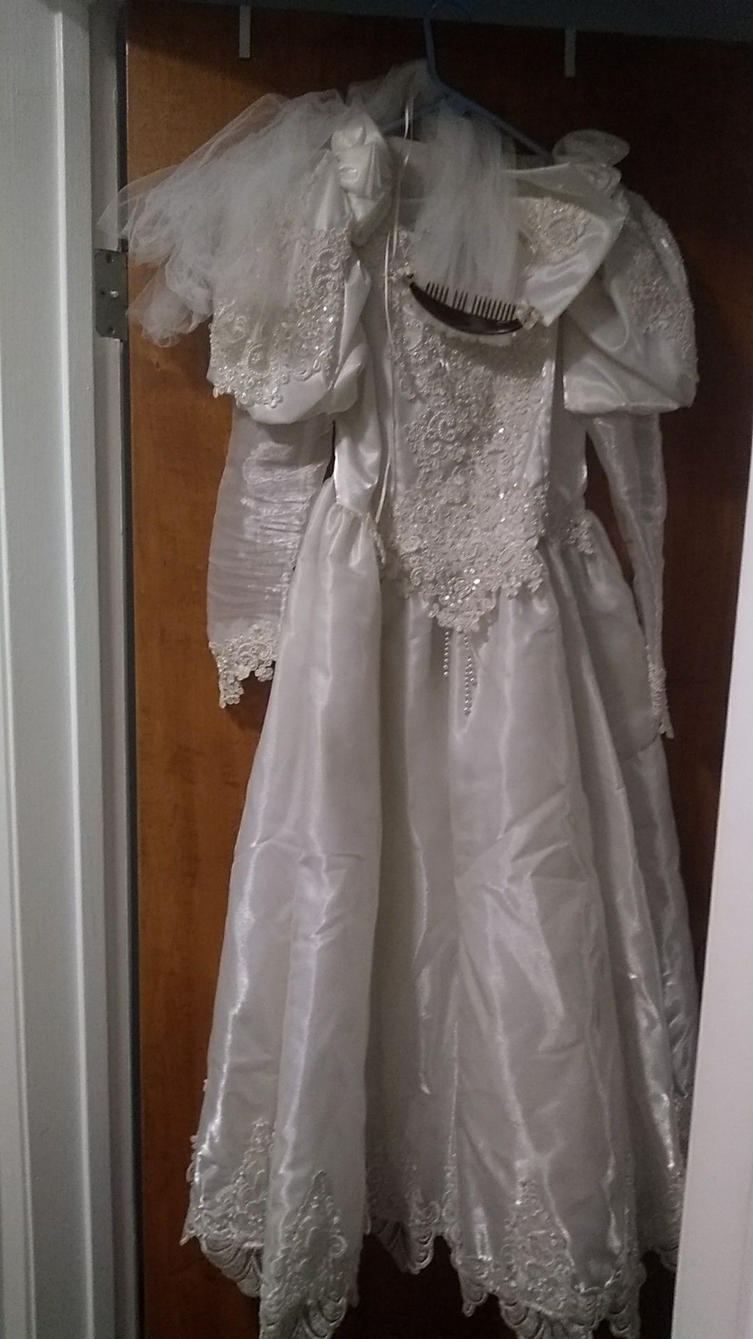 Vintage wedding dress for play dress up.