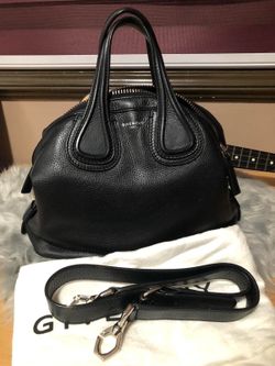 GIVENCHY Pebbled Calfskin Small Nightingale Black