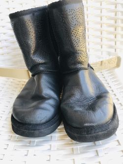 UGG black boots leather size 6