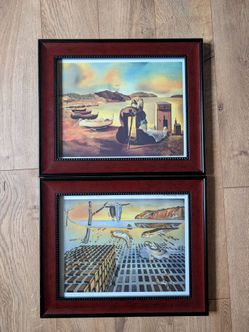 Set of 2 Framed Salvador Dalí Art Prints 14x17