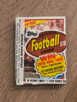 1984 Topps Football Unopened 28-Card Pack – Eric Dickerson Showing – Vintage
