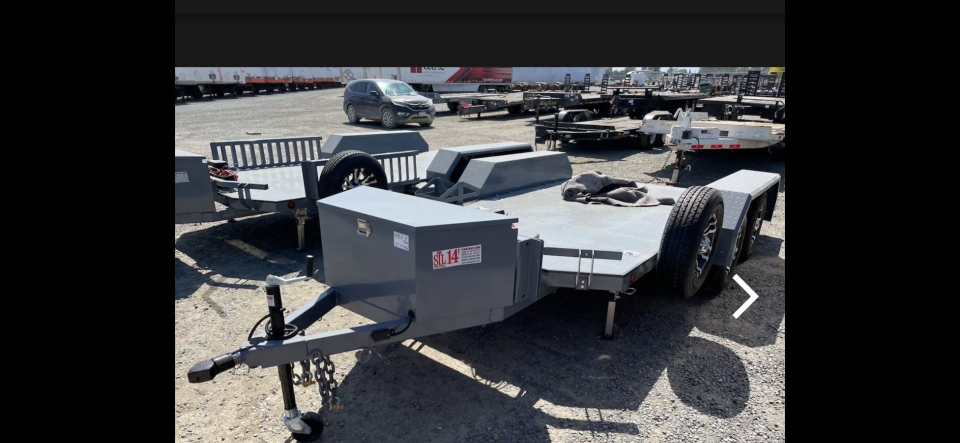 2024 14' Double Axle Car Utility Hauler (GVWR 7500 lbs) with Spare Tire - Winch - Toolbox - Tie Downs - Gas Holder