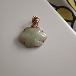 14k Gold Jade Pendent And Ring
