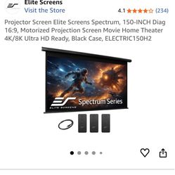  Projector Screen Elite Screens Spectrum, 150 Inch 