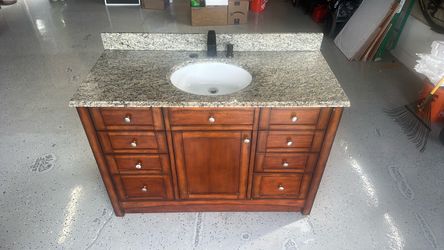 48” solid wood vanity & sink