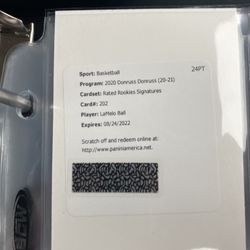 Signed Donruss Lamelo Ball Rookie Signature Card!!