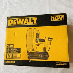 Famous DeWalt Nailer. Uses 18 Gauge Straight Brad Nails. 5/8”-2” (18 mm - 50 mm). New. Never used. Still sealed in original packaging. Price was $300