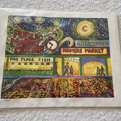 Print Of Seattle Pike Place Market By Leo 8.5 x 11