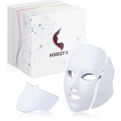 HXDZFX LED FACIAL LIGHT THERAPY MASK-Led Face Mask Light Therapy, 7 Led Light Therapy Facial Skin