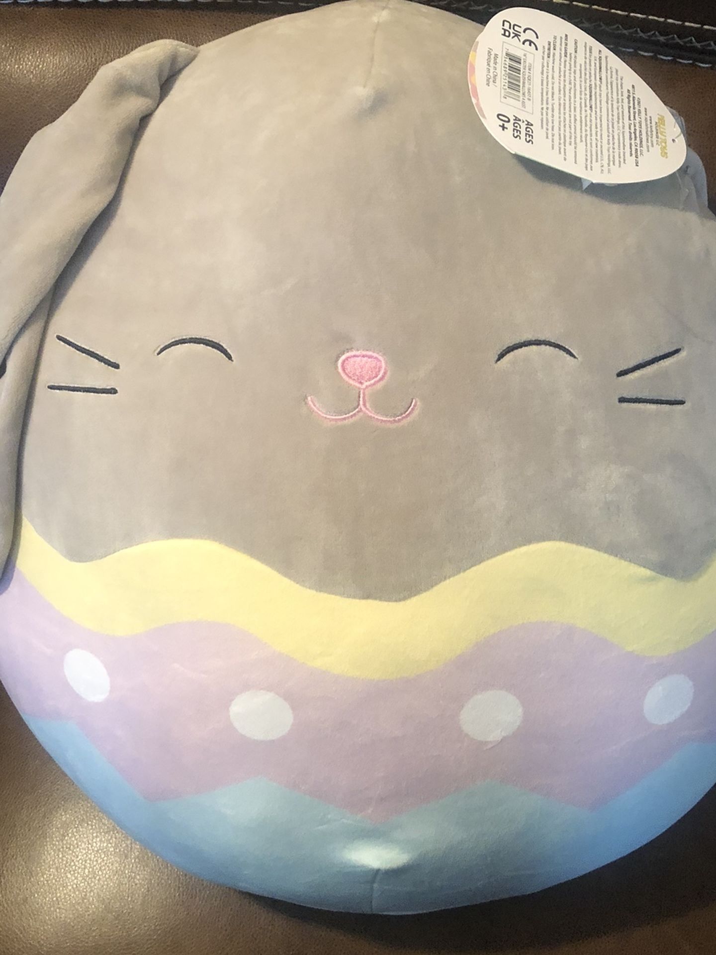 16” BLAKE the Gray Easter Bunny Rabbit in EGG Squishmallow Plush Toy