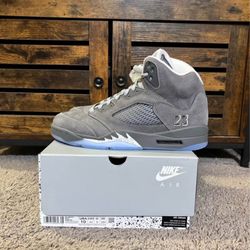 Brand New Jordan Wolf Grey 5’s
