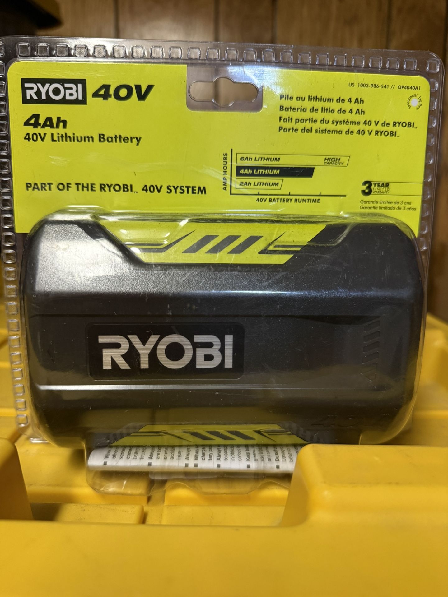 New 40v 4ah Ryobi Battery / Great For Their Snowblowers And Lawnmowers