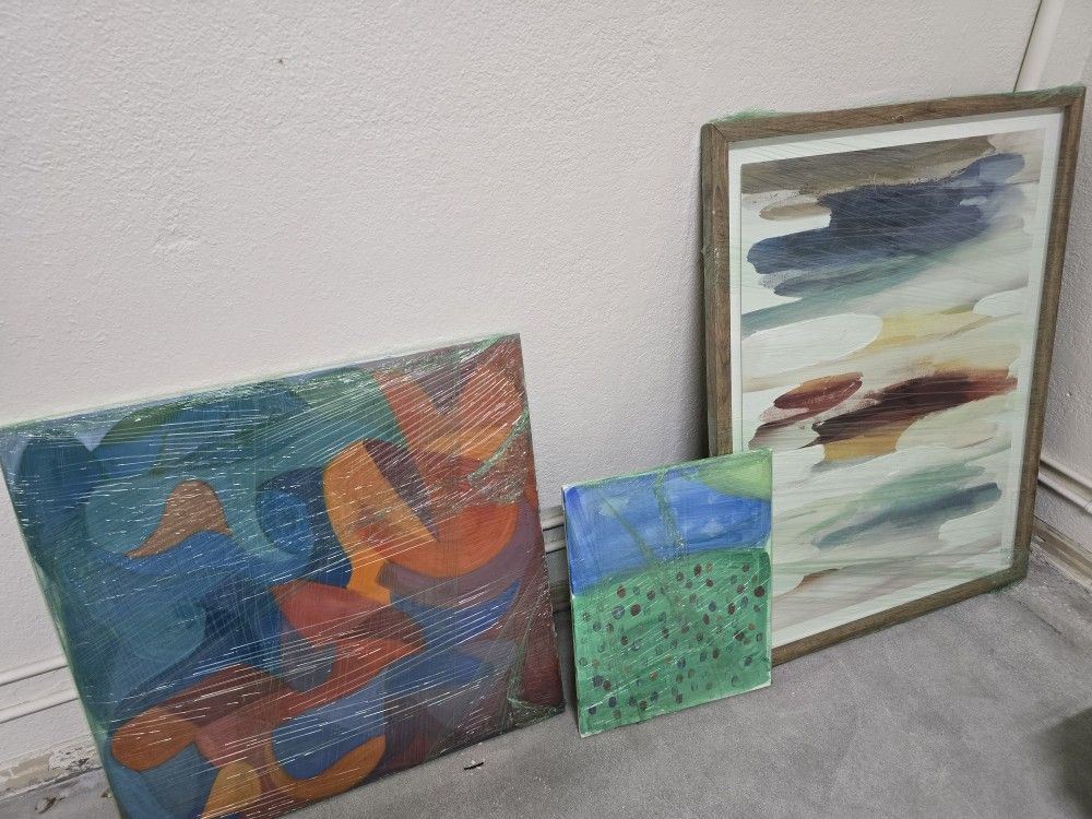 3 pieces of painting. Price for all 3.