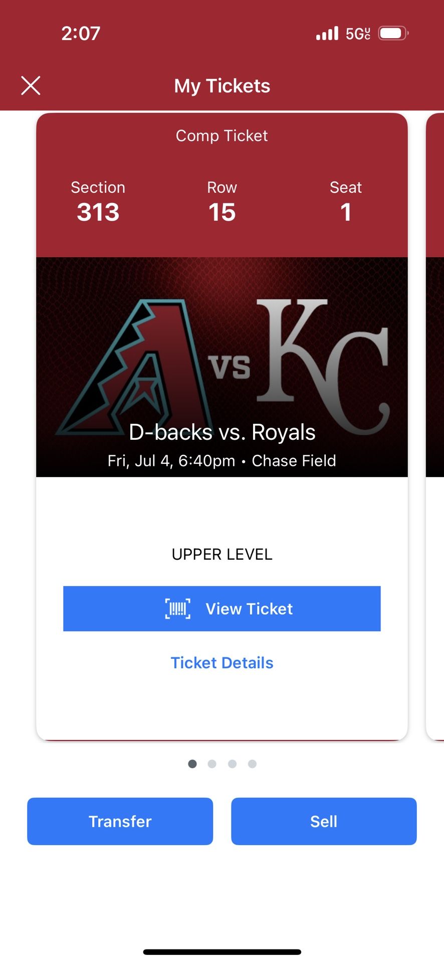 (4) Tickets For AZ D-backs vs KC Royals With Fireworks 