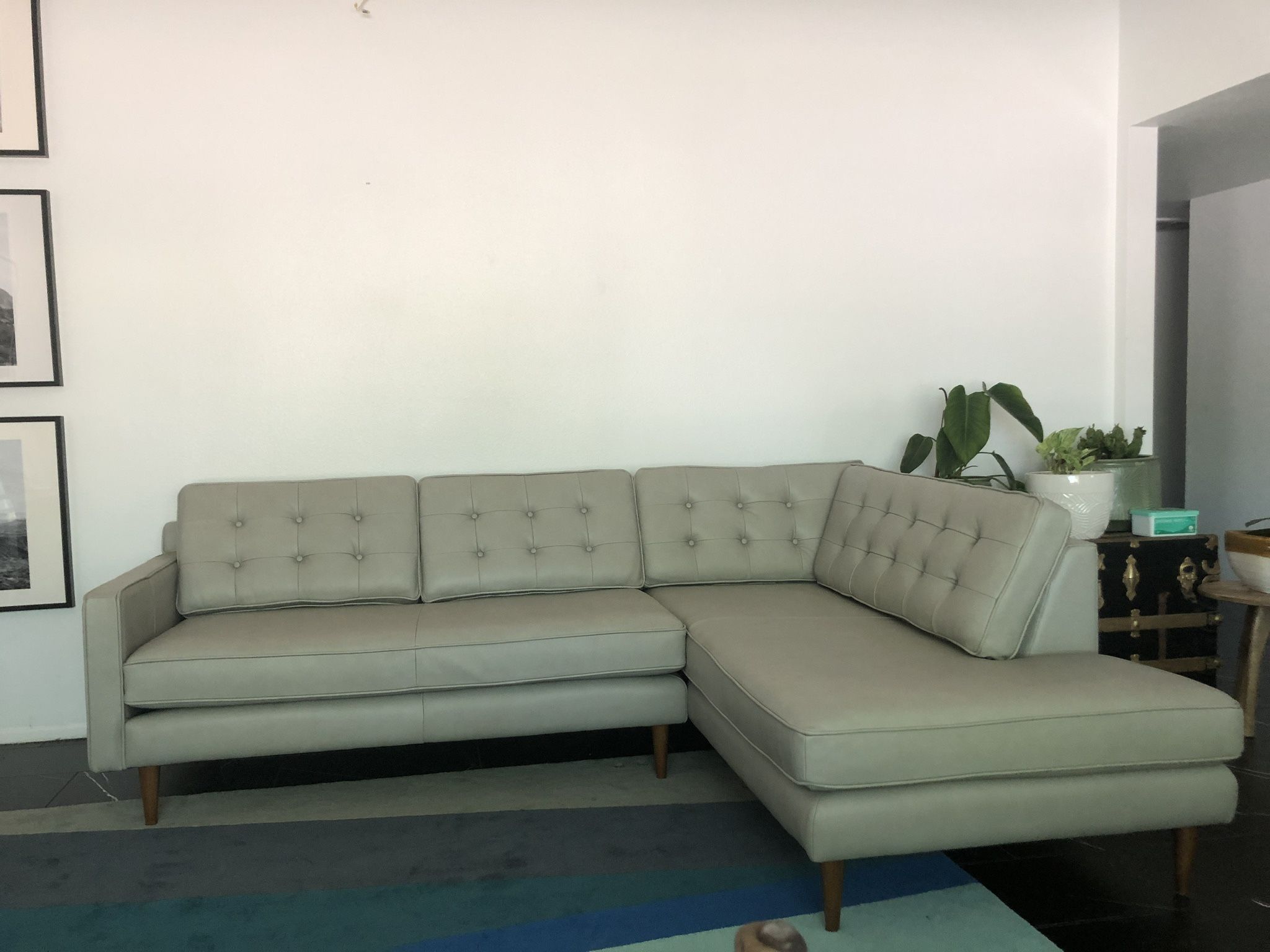 Gray 100” Drake Midcentury Sectional Couch from Pottery Barn