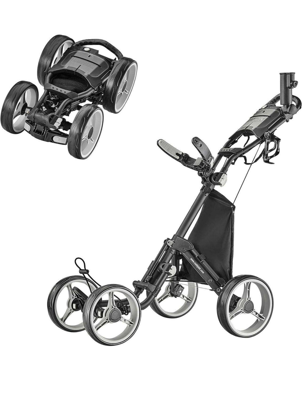CaddyTek Explorer V8 - SuperLite 4 Wheel Golf Push Cart, Explorer Version 8