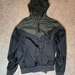 Men's:Large Nike Windrunner Hooded Windbreaker Jacket Olive Green Full Zip 