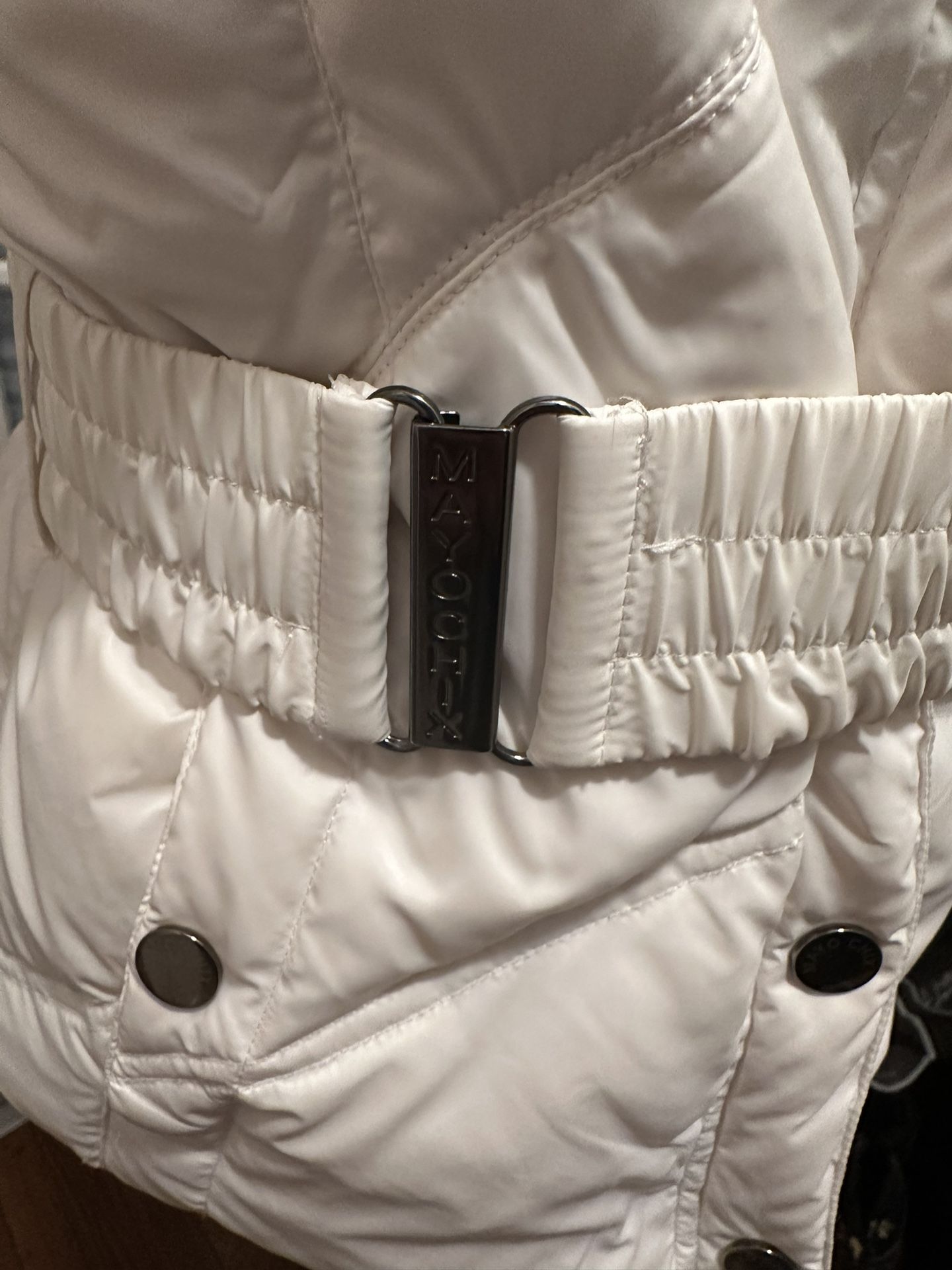 Mayo Chix Down Puffer Vest With Fur Hood. Medium