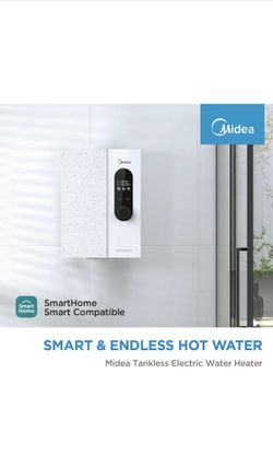 Midea 18KW Smart Electric Tankless Water Heater, Touch Control, Wi-Fi Control, LED Display, Child Mode, 240 Volts with Automatic Power Modulation