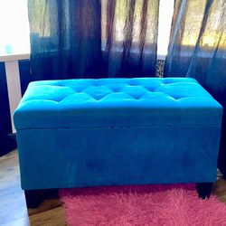Turquoise Ottoman with Storage