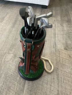 Vintage 16 Golf Bag Landline Corded Telephone Golf Clubs Phone