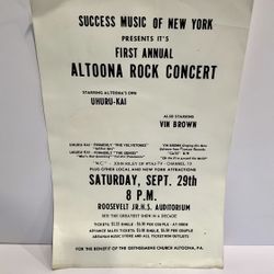Altoona Rock Concert Poster – Uhuru-Kai & Vin Brown – Roosevelt Jr HS (Sept 29)