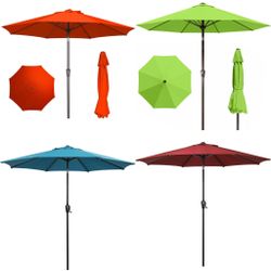 9 Ft Patio Umbrella with Push Button Tilt and Crank