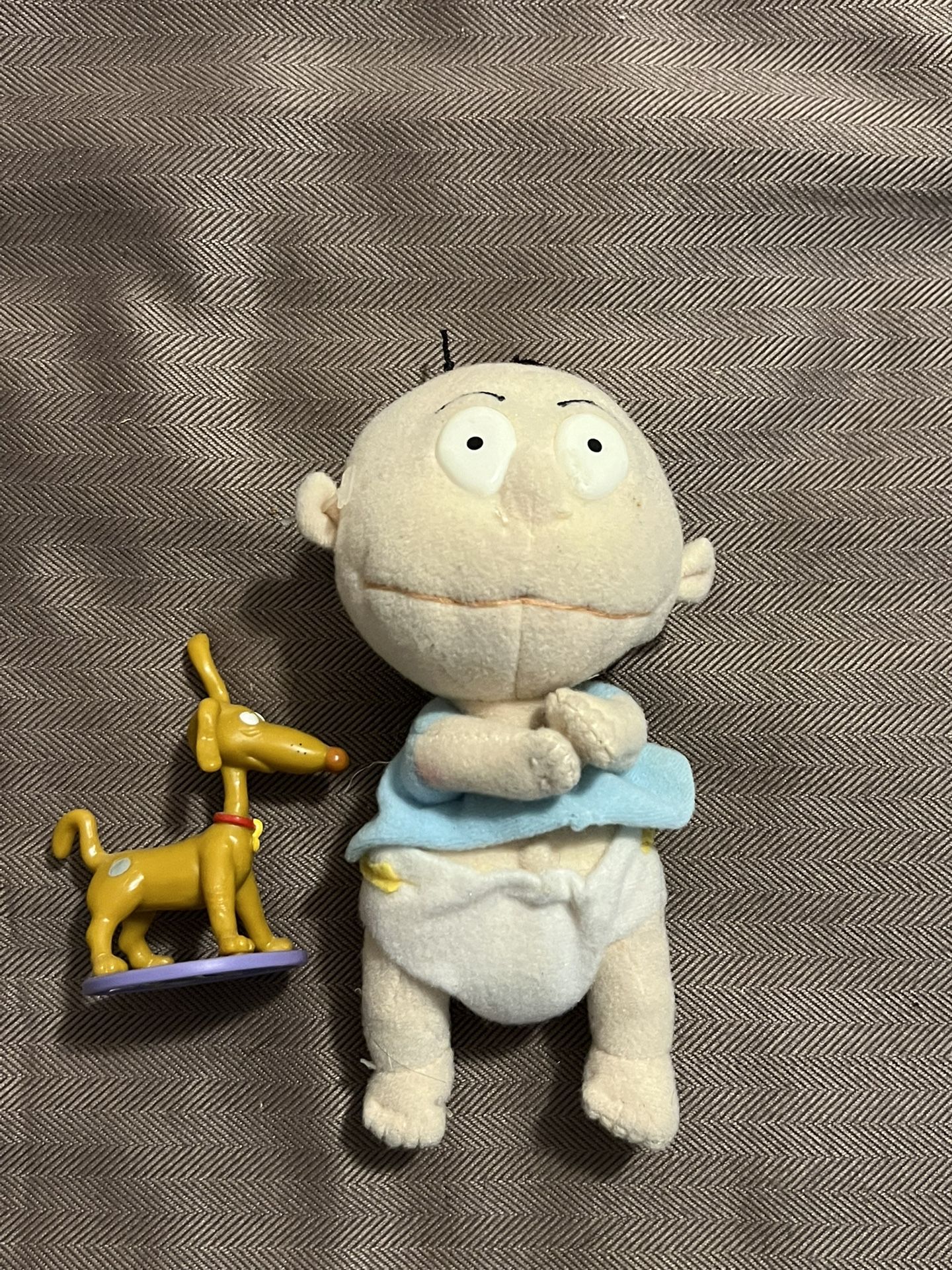 Vintage - Rugrats - Tommy - Plush Toy Mattel - 1997 w Spike PVC Figure