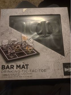 Bar mat drinking tic tac toe