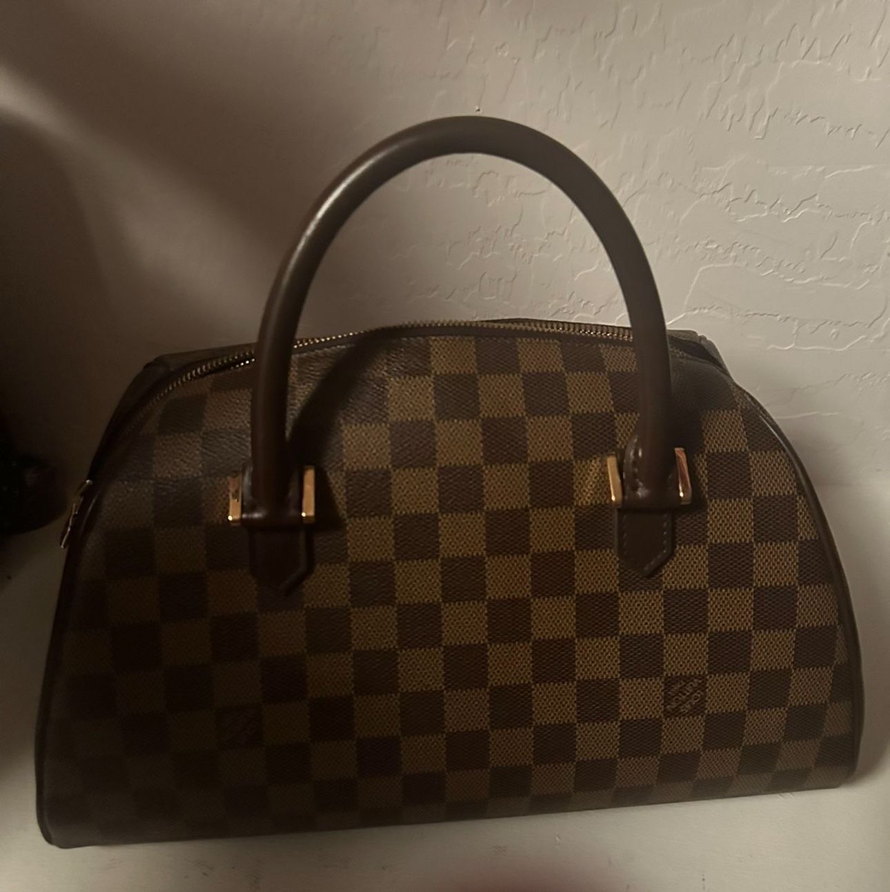 LOUIS VUITTON RIBERA BROWN CANVAS HANDBAG (PRE-OWNED)