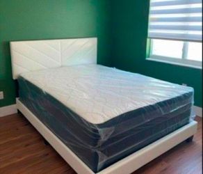 Queen Size Bed Frame With Mattress Platform Bed Frame With Headboard Mattress And Box Springs Set