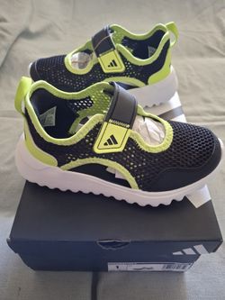 Adidas Summer Flex C Size 1Y Youth Black/Yellow Sandals Shoes Kids