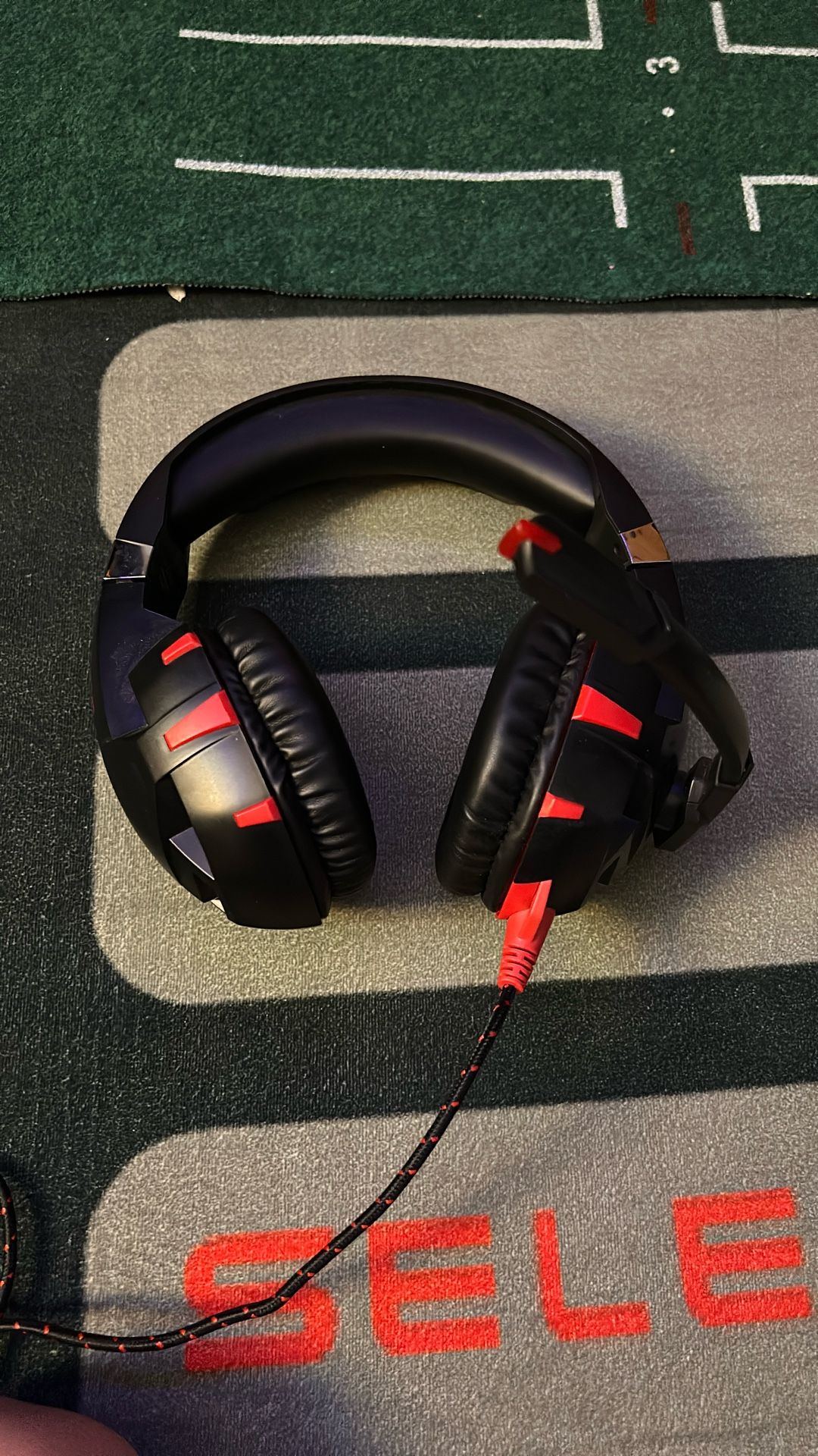 Black +Red Run Mus Gaming Headset 