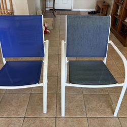 2 Outdoor Patio Slingback Chairs