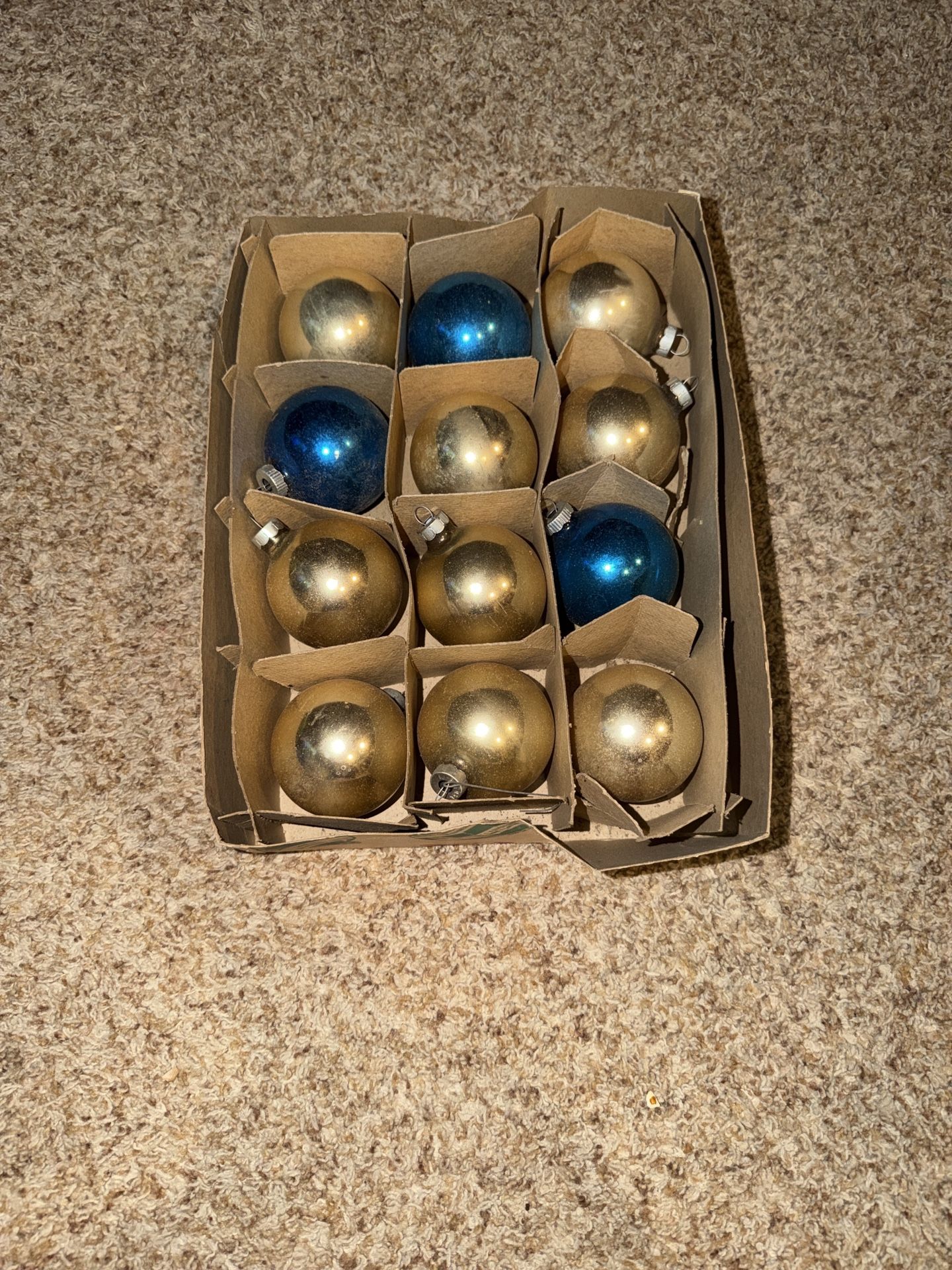 the george franke sons co. glass christmas tree ornaments. Have marks from age