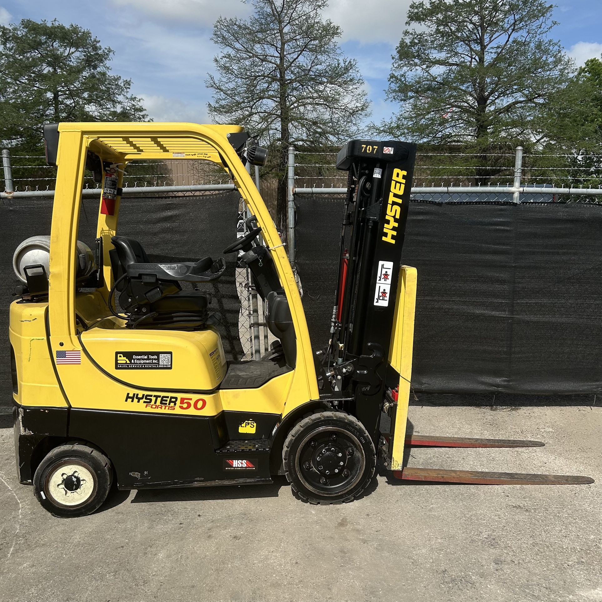 2007 Hyster S50FT 5,000lb 3-Stage Mast LPG Propane Forklift Cushion - 6173 Hours