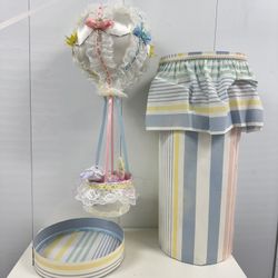 Vintage Baby Nursery Storage Box & Hanging Balloon Decoration Set