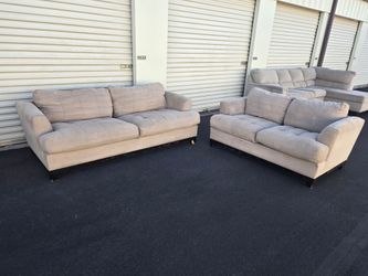 Beige Couch and Loveseat(WILL DELIVER)