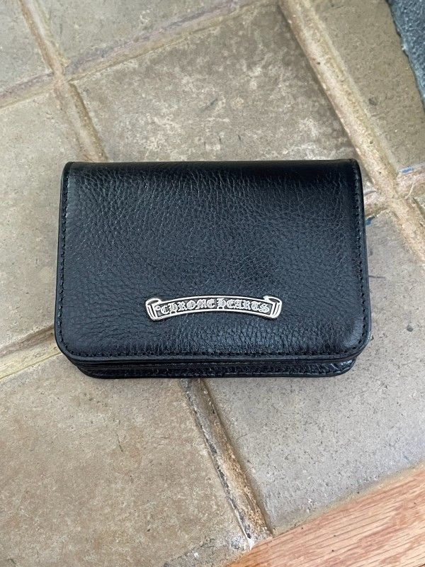 Chrome Hearts Leather Wallet .925 Sterling Silver
