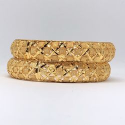 22k Gold Plated Bangles Bracelet Women’s Jewelry Size 2-4 2-6 2-8 Available 