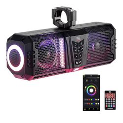 KEMIMOTO 2025 Midnight 40 16-inch UTV Sound Bar, IP65 Water-Resistant Golf Cart Sound Bar, ATV