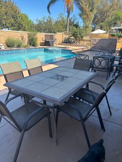 Outdoor Patio Dining Table with 6 Chairs