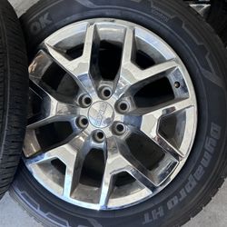 GMC Sierra Chrome Rims With Tires 