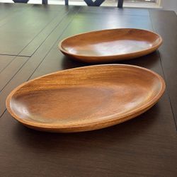 Wood Oval Trays / Bowl (2)