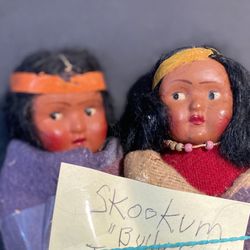  Vintage Skookum Native American Dolls (pair)
