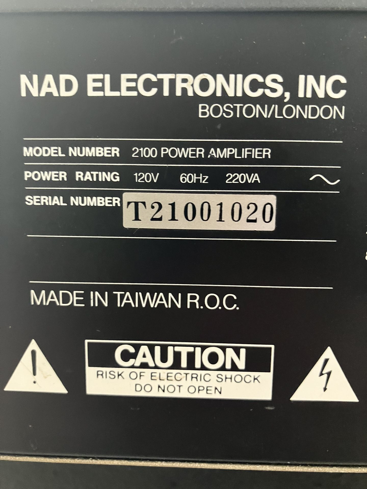 NAD 2100 Power Envelope (pair)